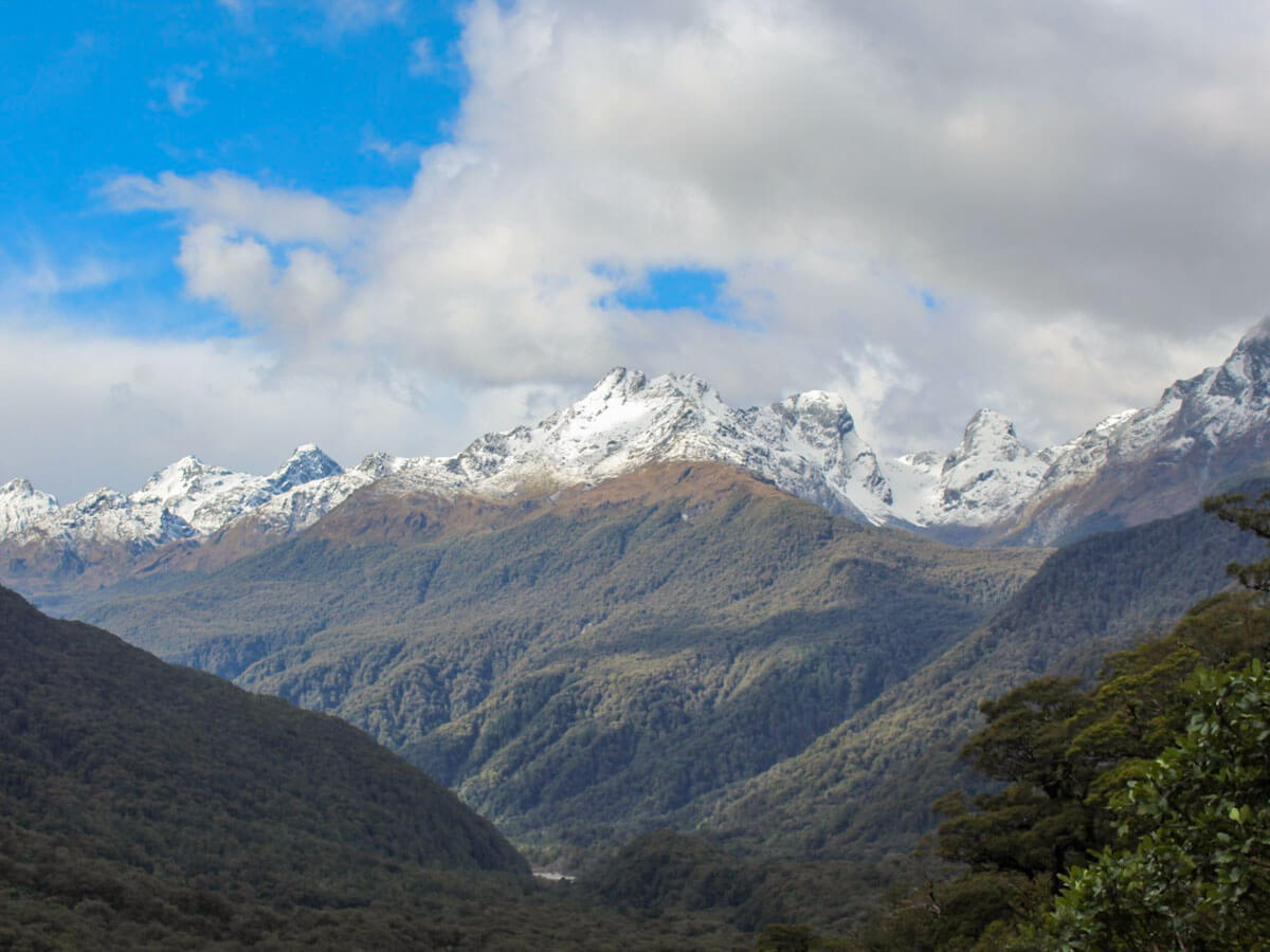 View of mountains on Milford Road