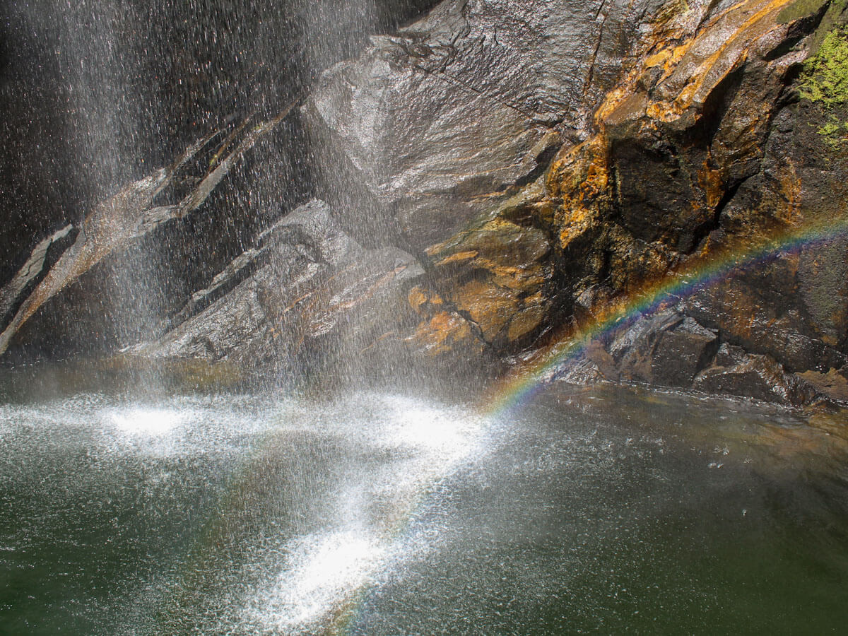 Waterfall drop at Milford Sound New Zealand