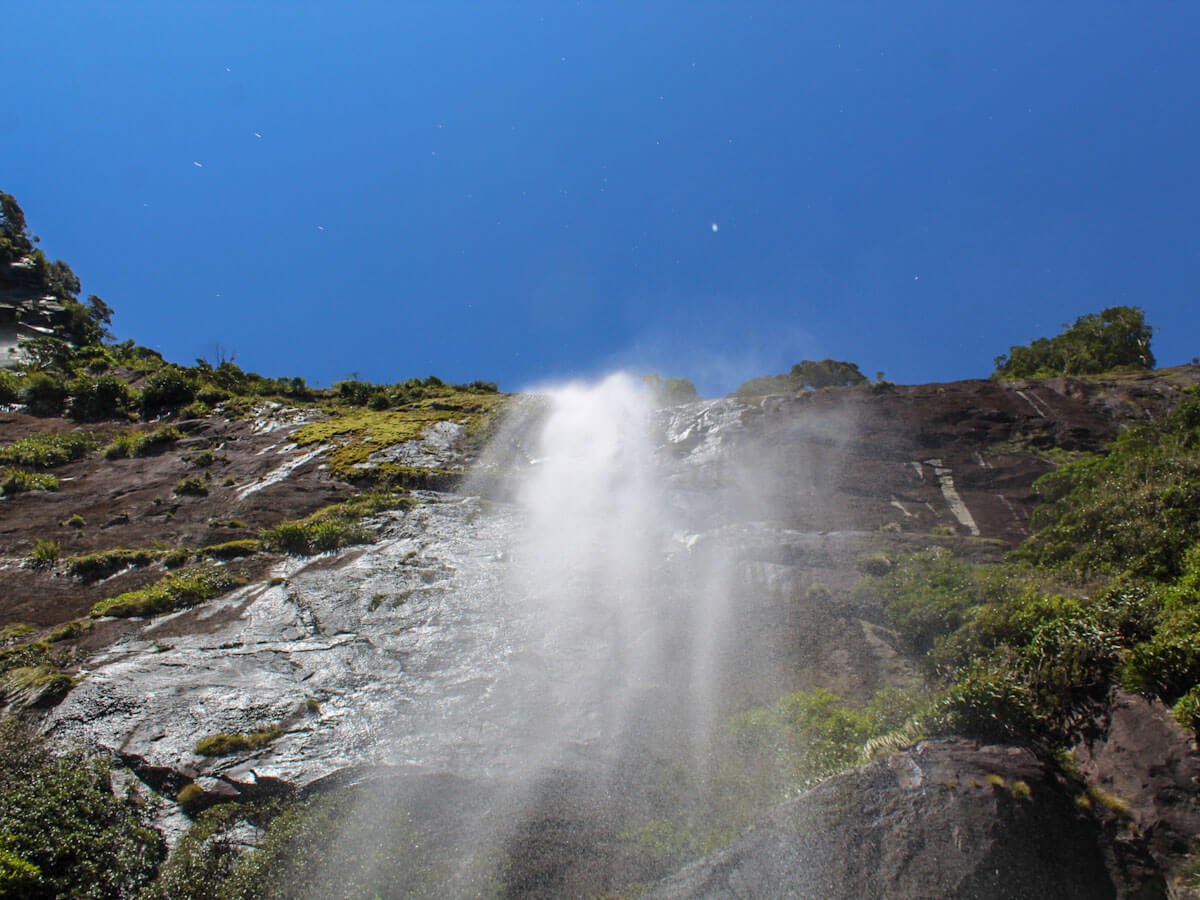 Waterfall at Milford Sound New Zealand
